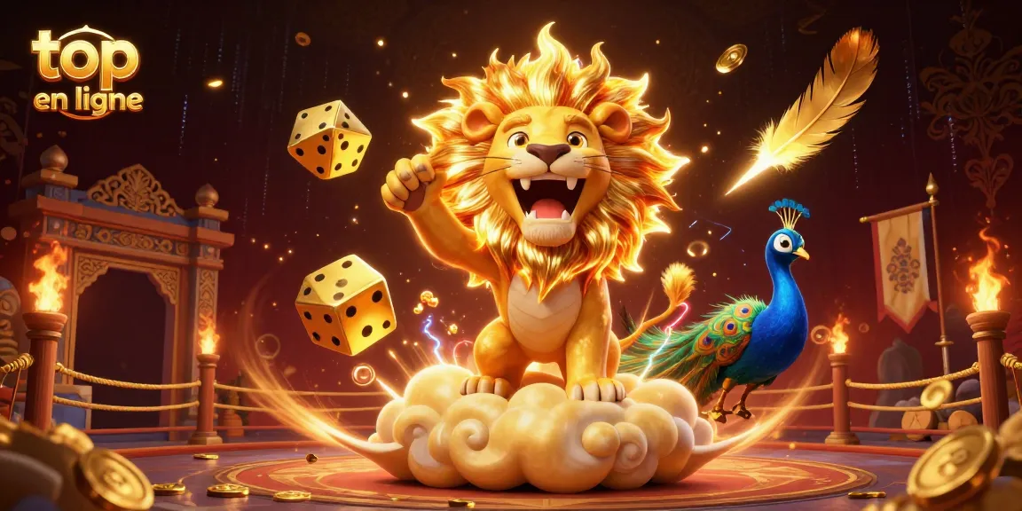 Découvrez le meilleur casino en ligne avec des éléments de jeu captivants et un lion en 3D dynamique.