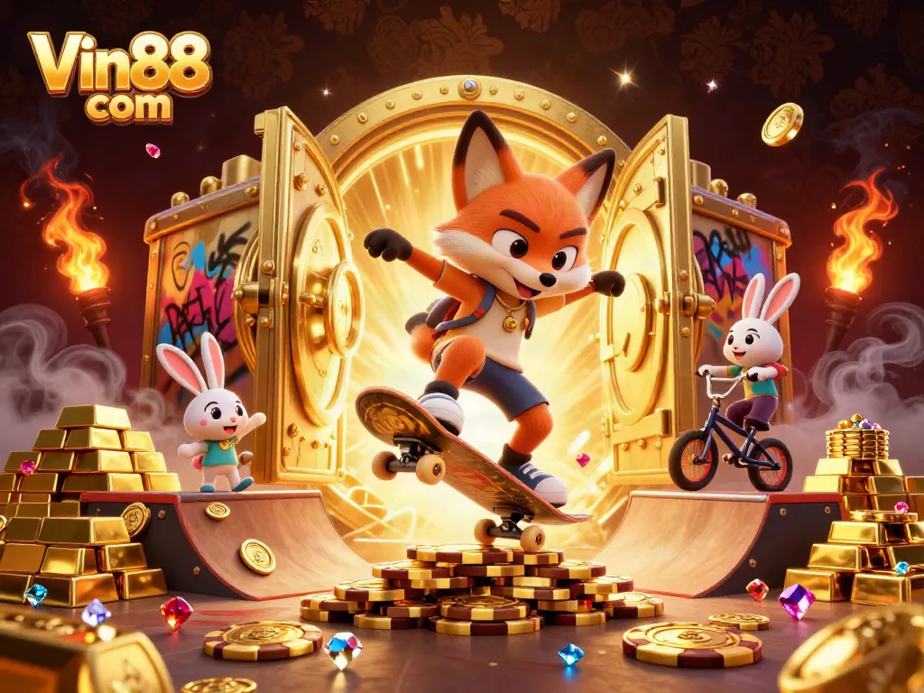 Engage in thrilling gameplay at Vin88 com with colorful casino-themed action and 3D characters.
