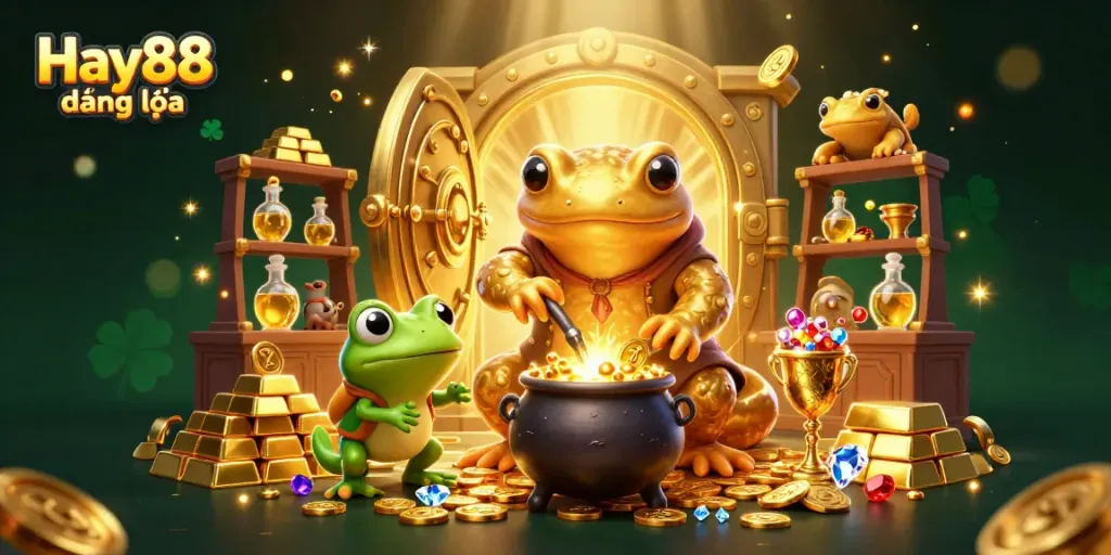 Experience Hay88 đăng nhập with an exciting illustration of wealth and gambling inspired themes.