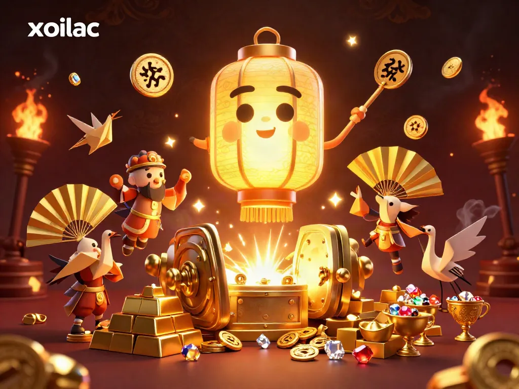 Experience exhilarating wins at xoilac with vibrant golden characters and stunning casino treasures.