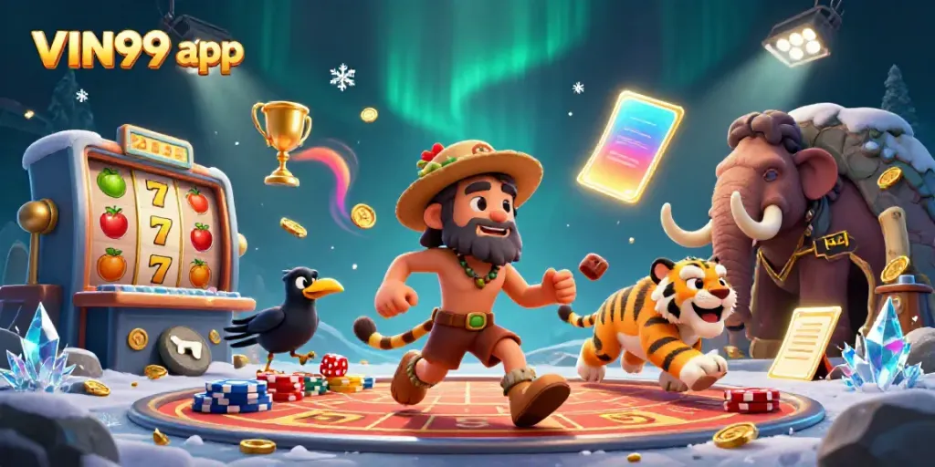 Experience the thrilling VIN99 app with exciting prehistoric casino themes and dynamic elements.