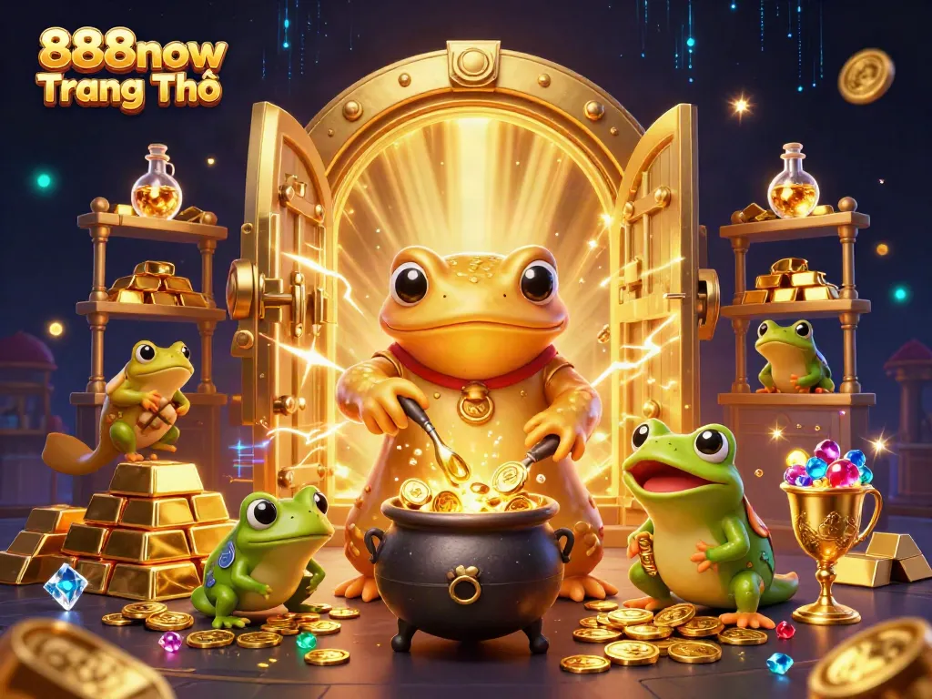 Experience 888now Trang Chủ with vibrant gold coins and engaging casino elements in an immersive scene.