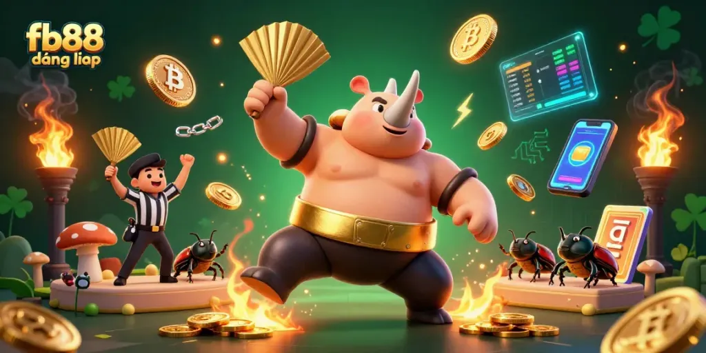 Experience exciting gameplay with fb88 đăng nhập as our champ beetle stomps gold coins in a vibrant casino!