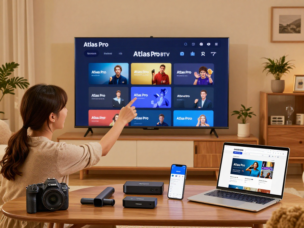 Installer Atlas Pro sur Samsung en toute simplicité dans un salon moderne.