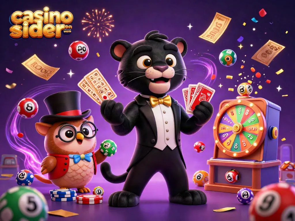 Experience thrilling moments at casino sider uden ROFUS with our colorful and vibrant gaming illustration.