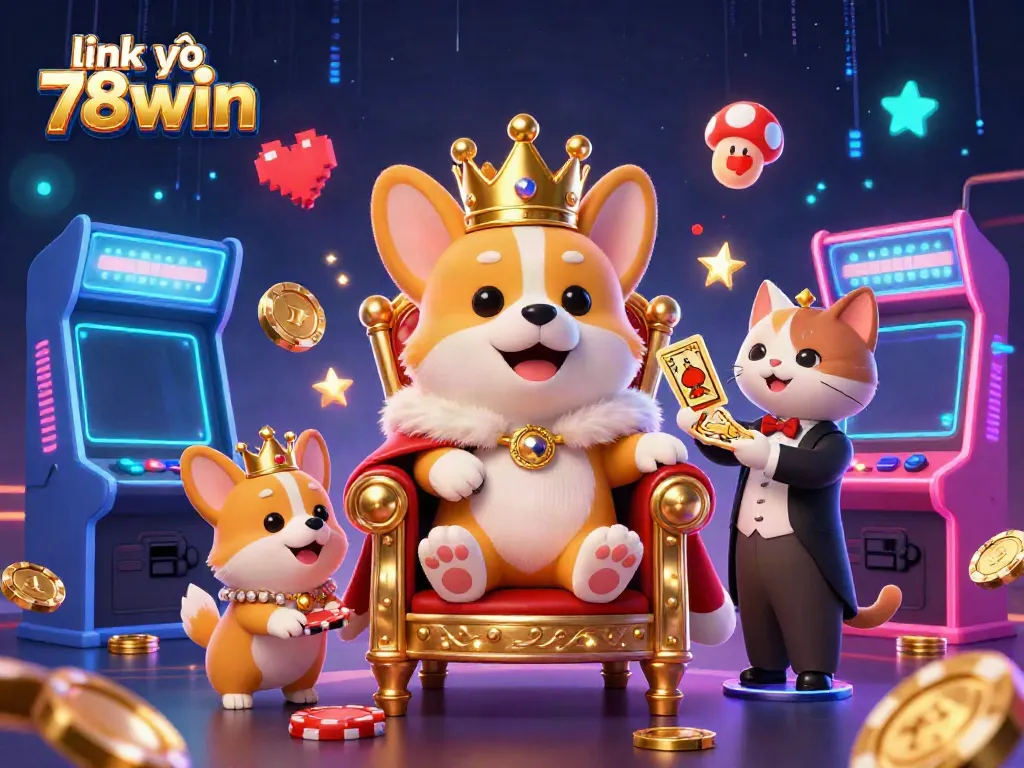 Engage with the thrilling world of link vào 78win, featuring a corgi king among casino delights.