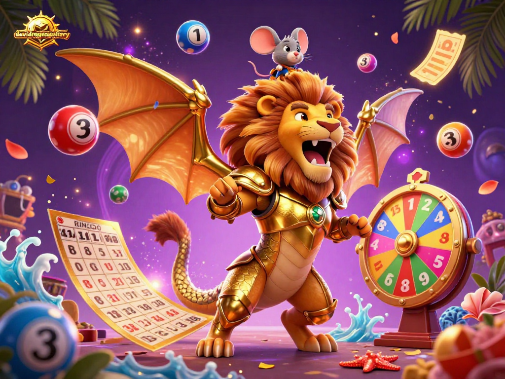 Experience the excitement of lottery winnings with davidrogerspottery's colorful and dynamic 3D casino illustration.