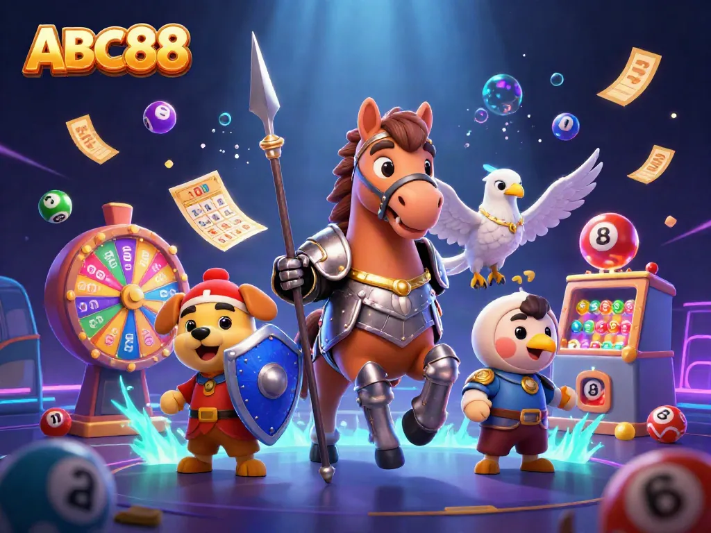 Experience thrilling gameplay at ABC88 with vibrant lottery elements and lively characters.