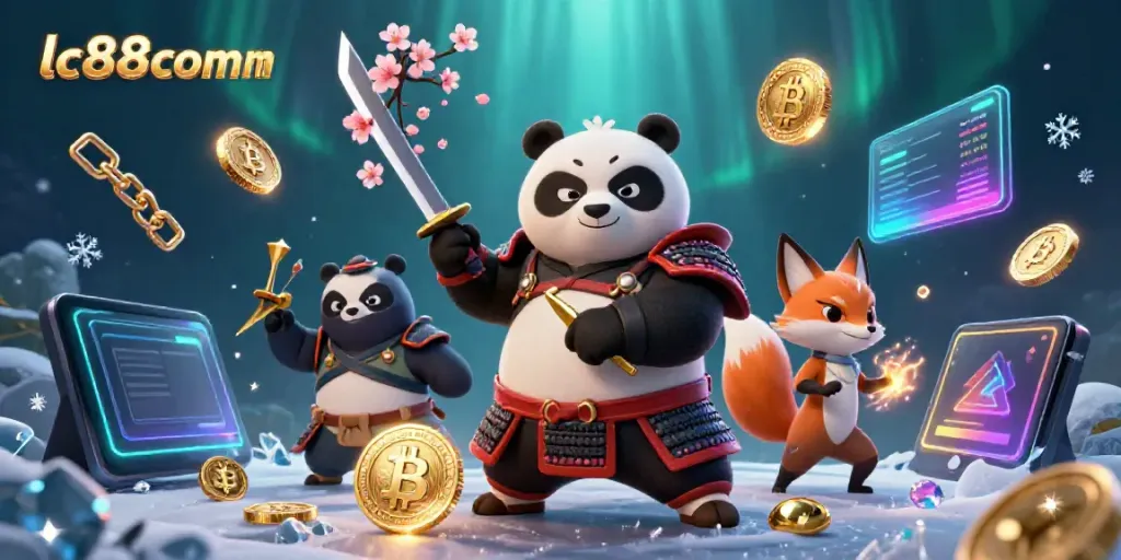 Experience thrilling gameplay at lc88comm with 3D cartoon characters and cryptocurrency elements.